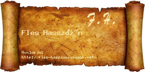 Fles Hasszán névjegykártya